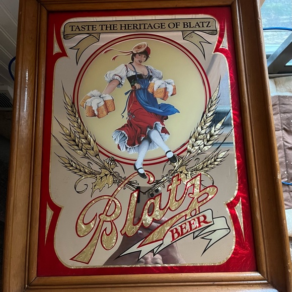 Beautiful vintage bar beer mirror; Blatz/Milwaukee,very-good cond; pick up 44134 - Picture 10 of 15